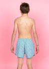 Teen Boy Swimsuit - Shorts - Blue Ditsy Floral