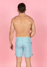 Mens Swimsuit - Shorts - Blue Ditsy Floral