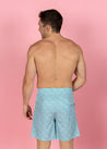 Mens Swimsuit - Trunks - Blue Ditsy Floral
