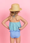 Girls High-Waisted Swimsuit Bottoms - Blue Skies