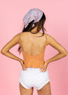 High-Waisted Swimsuit Bottom - Taupe Dashes
