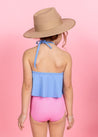 Girls Crop Top Swimsuit - Blue Skies