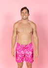 Mens Swimsuit - Shorts - Pink Blooms