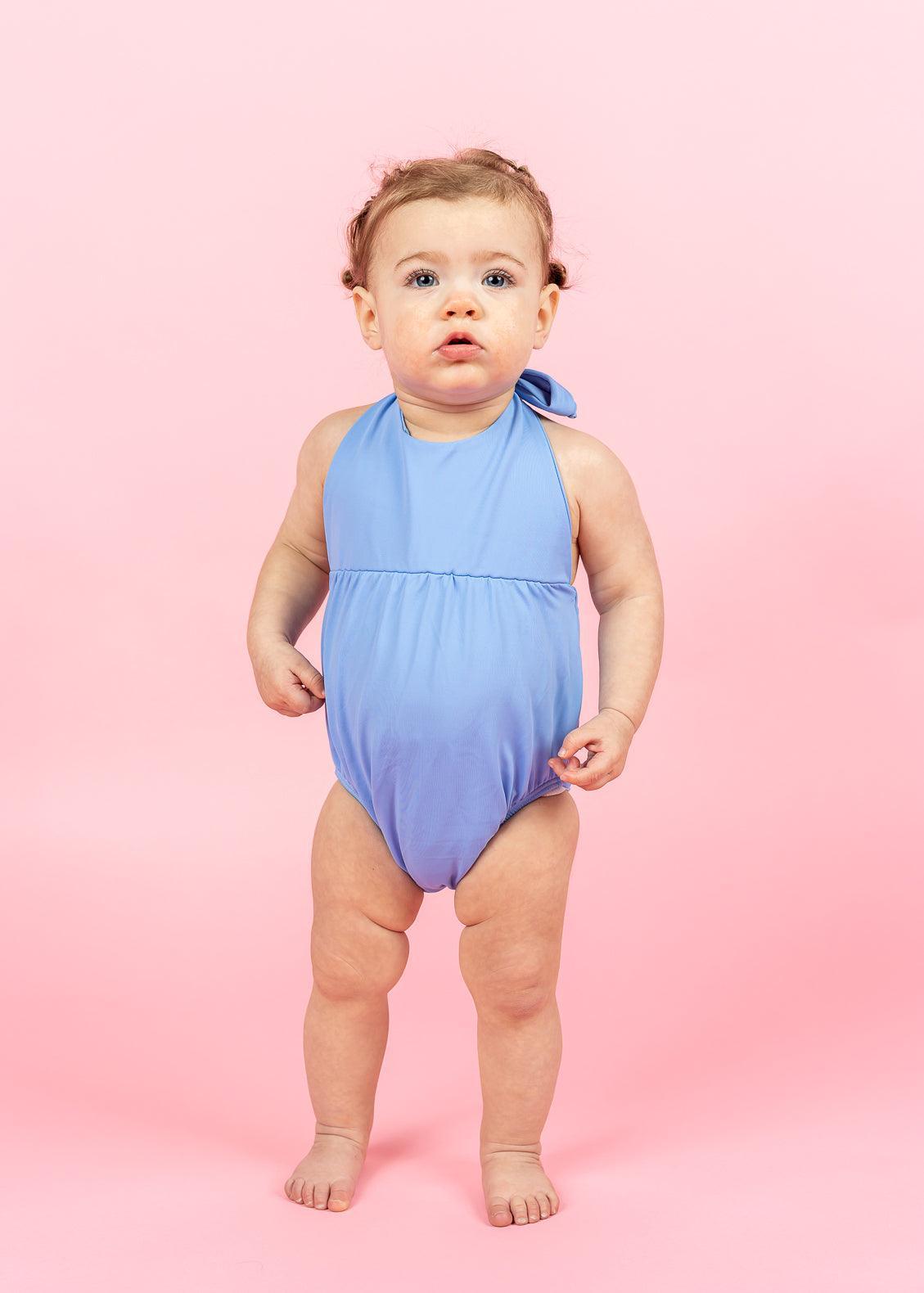 Baby Girl One-Piece Swimsuit - Blue Skies