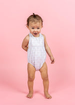 Baby Girl One-Piece Swimsuit - Taupe Dashes