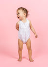 Baby Girl One-Piece Swimsuit - Taupe Dashes