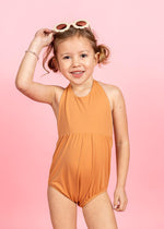 Girls One-Piece Swimsuit - Clay