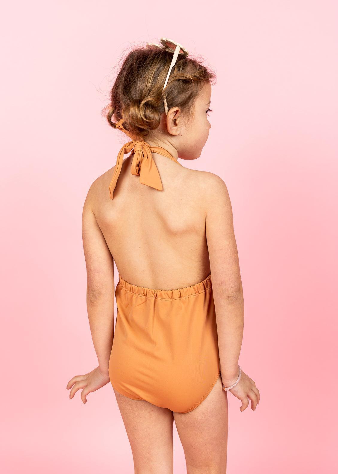 Girls One-Piece Swimsuit - Clay