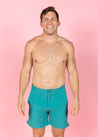 Mens Swimsuit - Shorts - Teal Waves