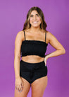 Crop Top Swimsuit - Black