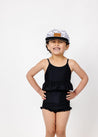 Girls Crop Top Swimsuit - Black