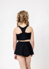 Girls High-Waisted Swimsuit Bottoms - Black