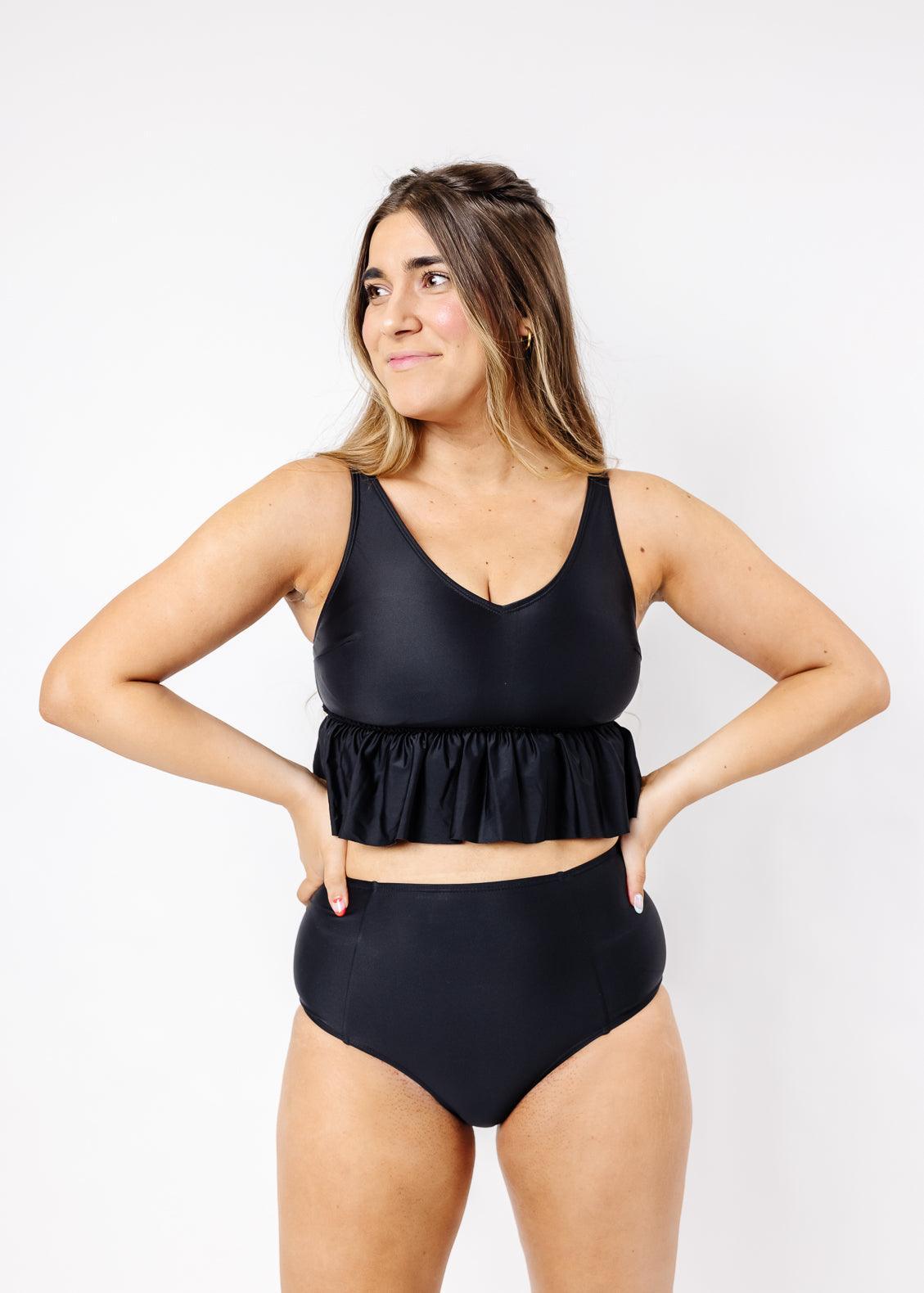 High-Waisted Swimsuit Bottom - Black