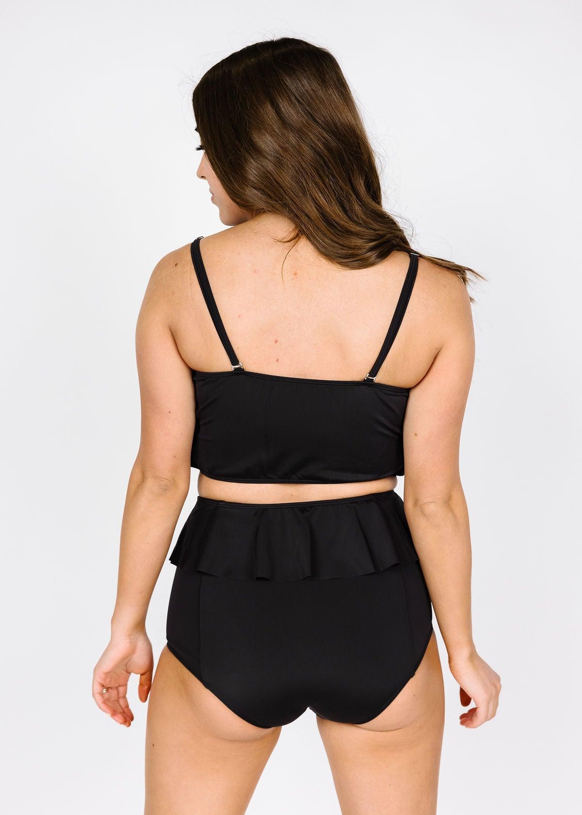 High-Waisted Swimsuit Bottom - Black