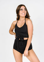 High-Waisted Swimsuit Bottom - Black