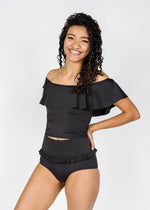 High-Waisted Swimsuit Bottom - Black