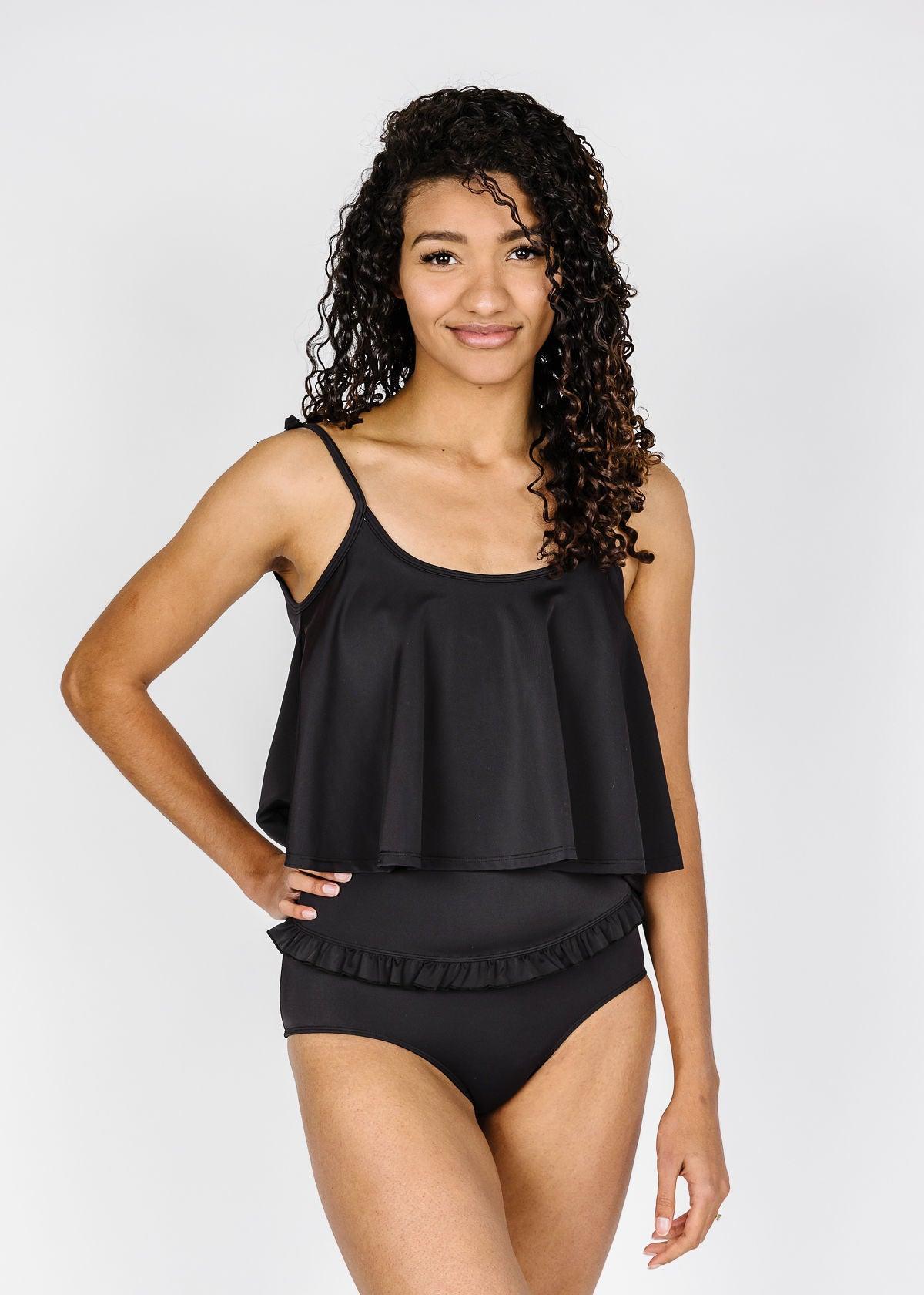 Crop Top Swimsuit - Black