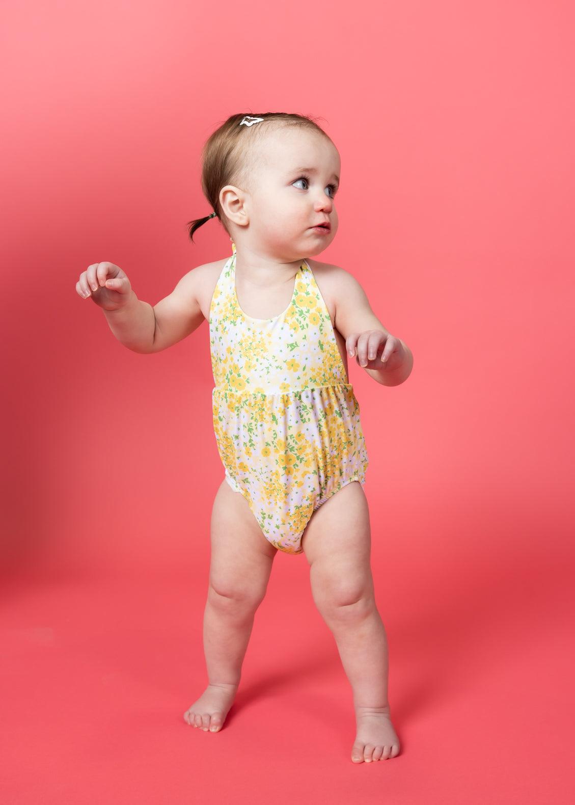 Baby Romper One-Piece | Yellow Meadow - Kortni Jeane