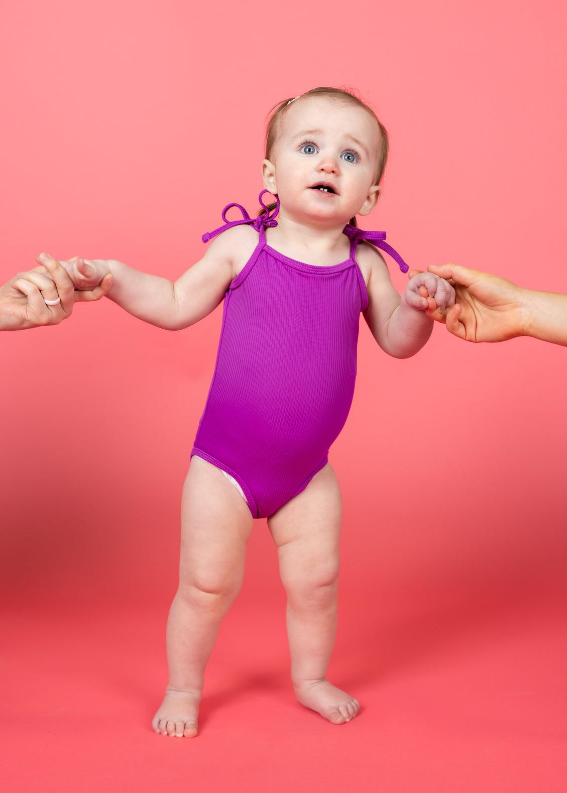 Baby Simply One-Piece | Ribbed Purple - Kortni Jeane