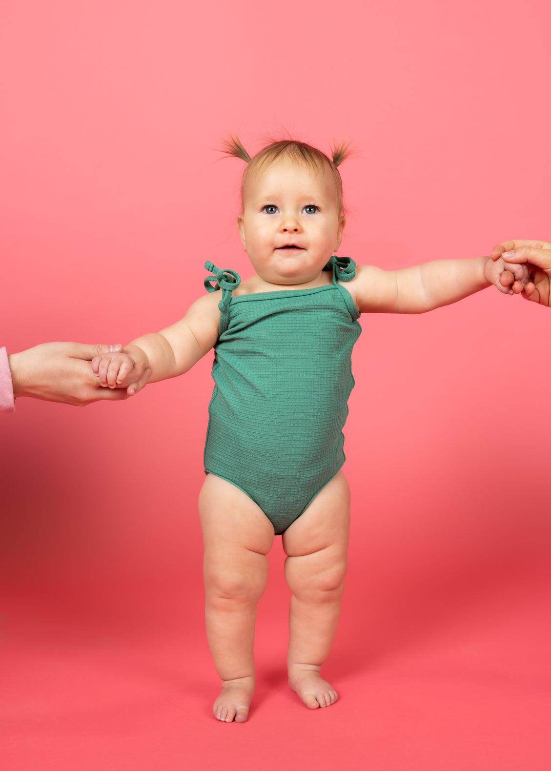 Baby Simply One-Piece | Waffled Green - Kortni Jeane