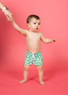 Baby Boy Swimsuit - Shorts - Green Daisy