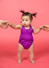 Baby Romper One-Piece | Ribbed Purple - Kortni Jeane