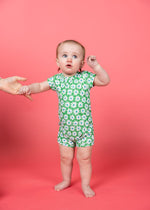 Baby Girl/Boy Swimsuit Rashguard One-Piece - Green Daisy