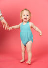 Baby Girl One-Piece Swimsuit - Ribbed Aquamarine