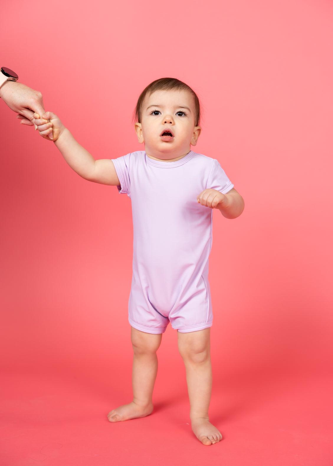 Baby Shorties Rashguard (Unisex) | Bright Lilac - Kortni Jeane