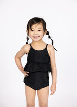 Girls High-Waisted Swimsuit Bottoms - Black