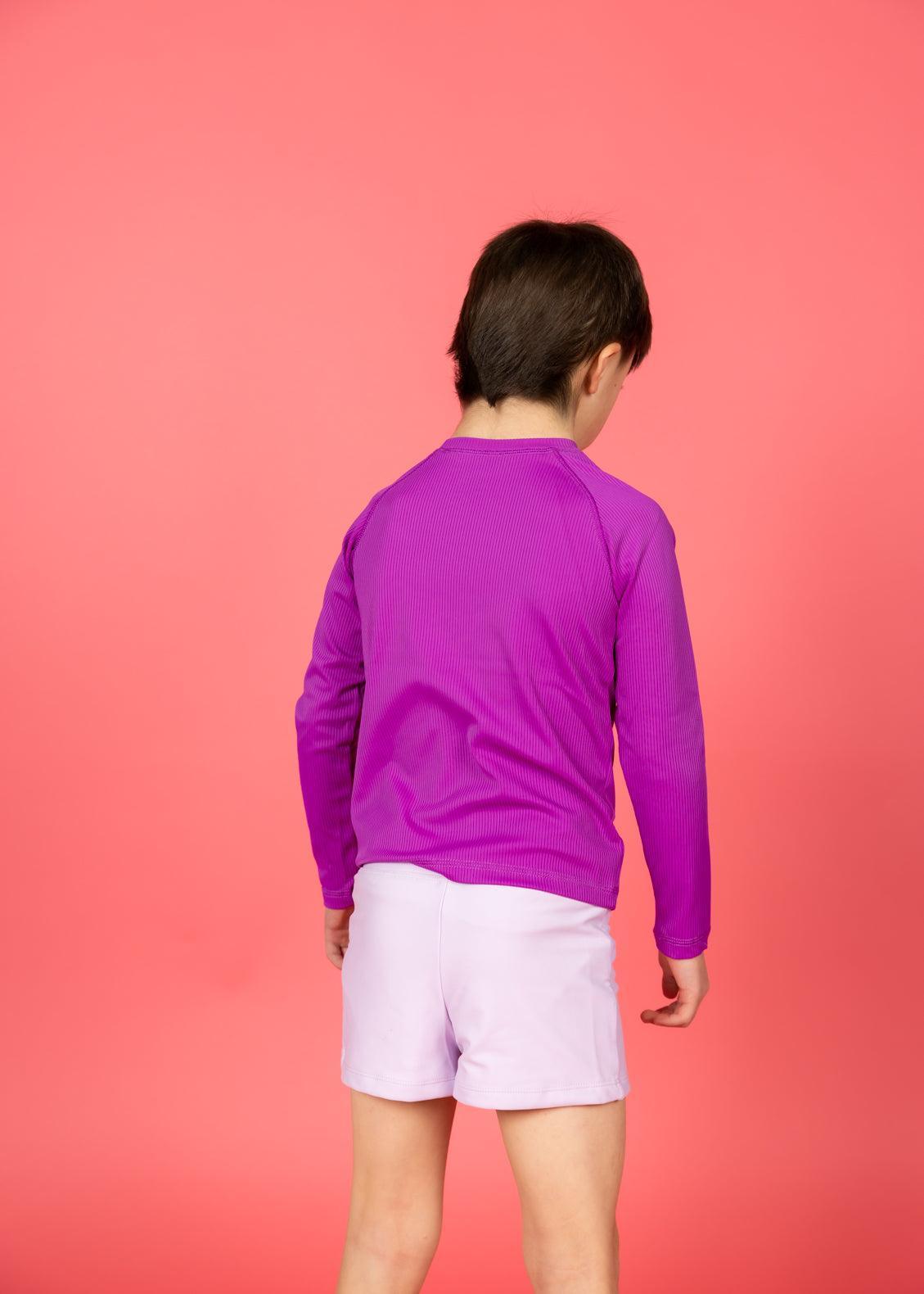 Mini Rashguard Top (Unisex) | Ribbed Purple - Kortni Jeane