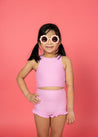 Girls Crop Top Swimsuit - Ultimate Pink