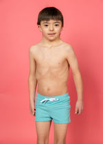 Boys Swimsuit - Shorts  - Ribbed Aquamarine