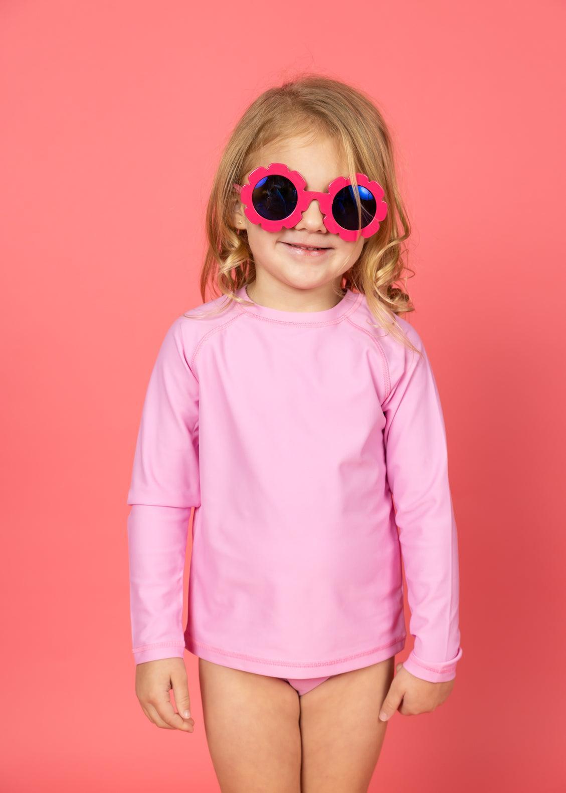 Girl/Boy Swimsuit Rashguard Top - Ultimate Pink