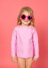 Girl/Boy Swimsuit Rashguard Top - Ultimate Pink