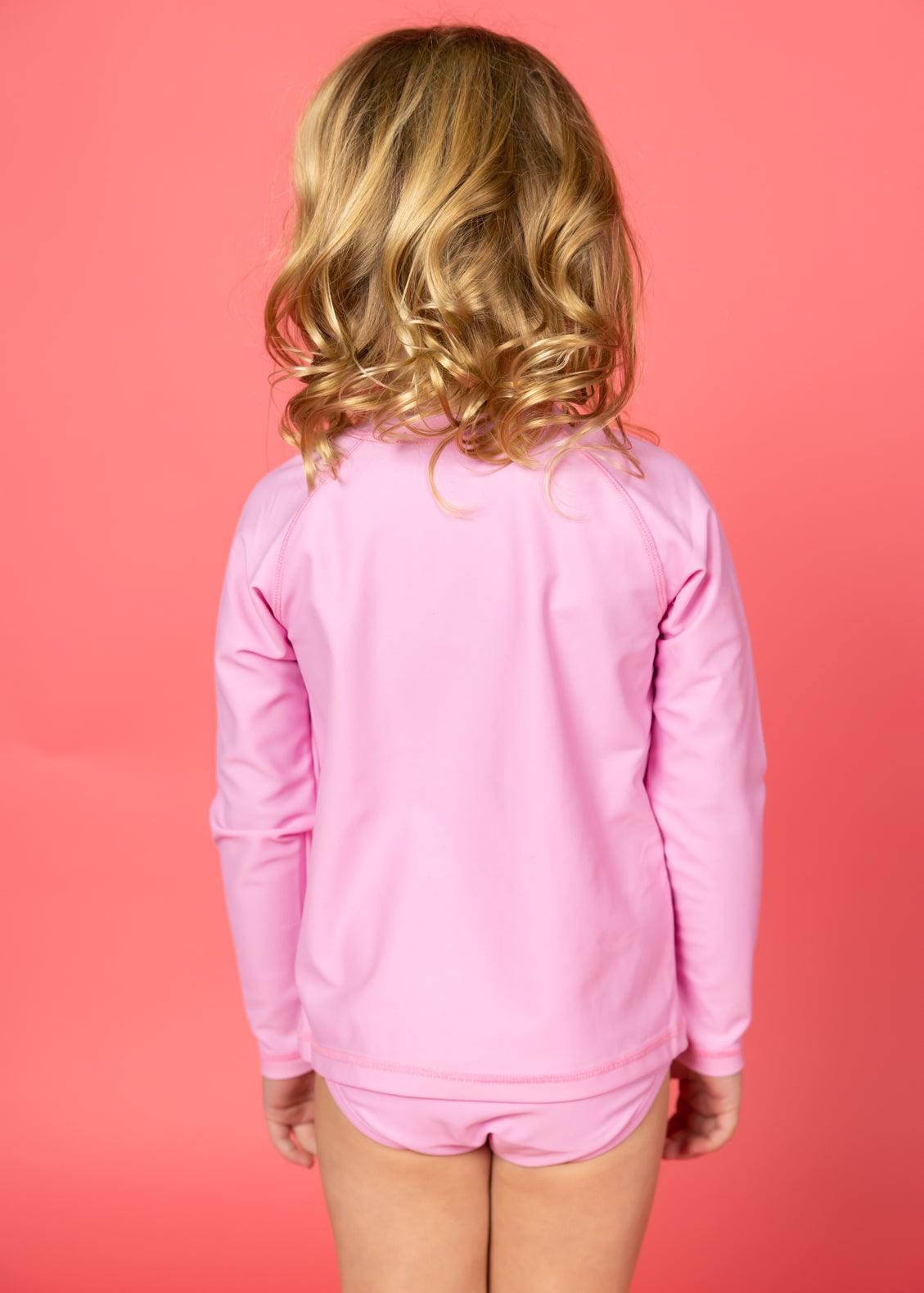 Girl/Boy Swimsuit Rashguard Top - Ultimate Pink