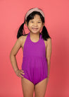 Mini Romper One-Piece | Ribbed Purple - Kortni Jeane