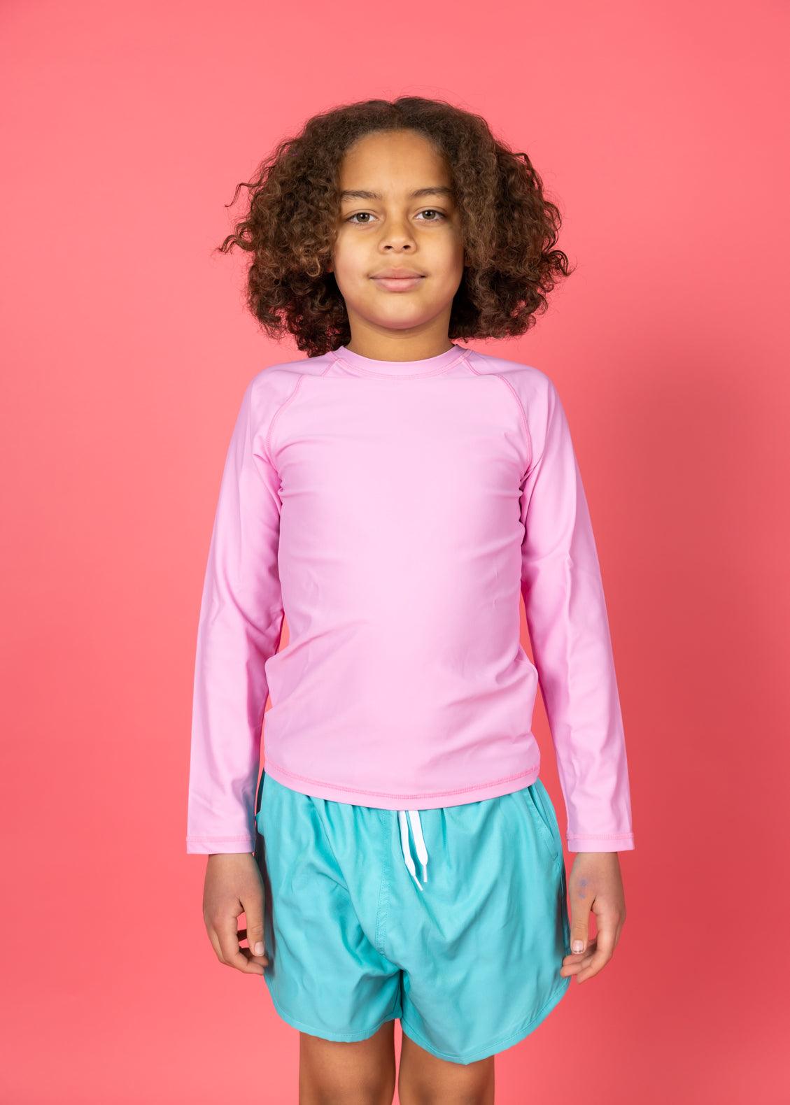 Teen Girl/Boy Swimsuit Rashguard Top - Ultimate Pink