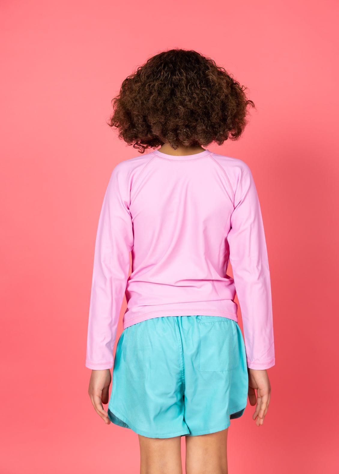 Teen Girl/Boy Swimsuit Rashguard Top - Ultimate Pink