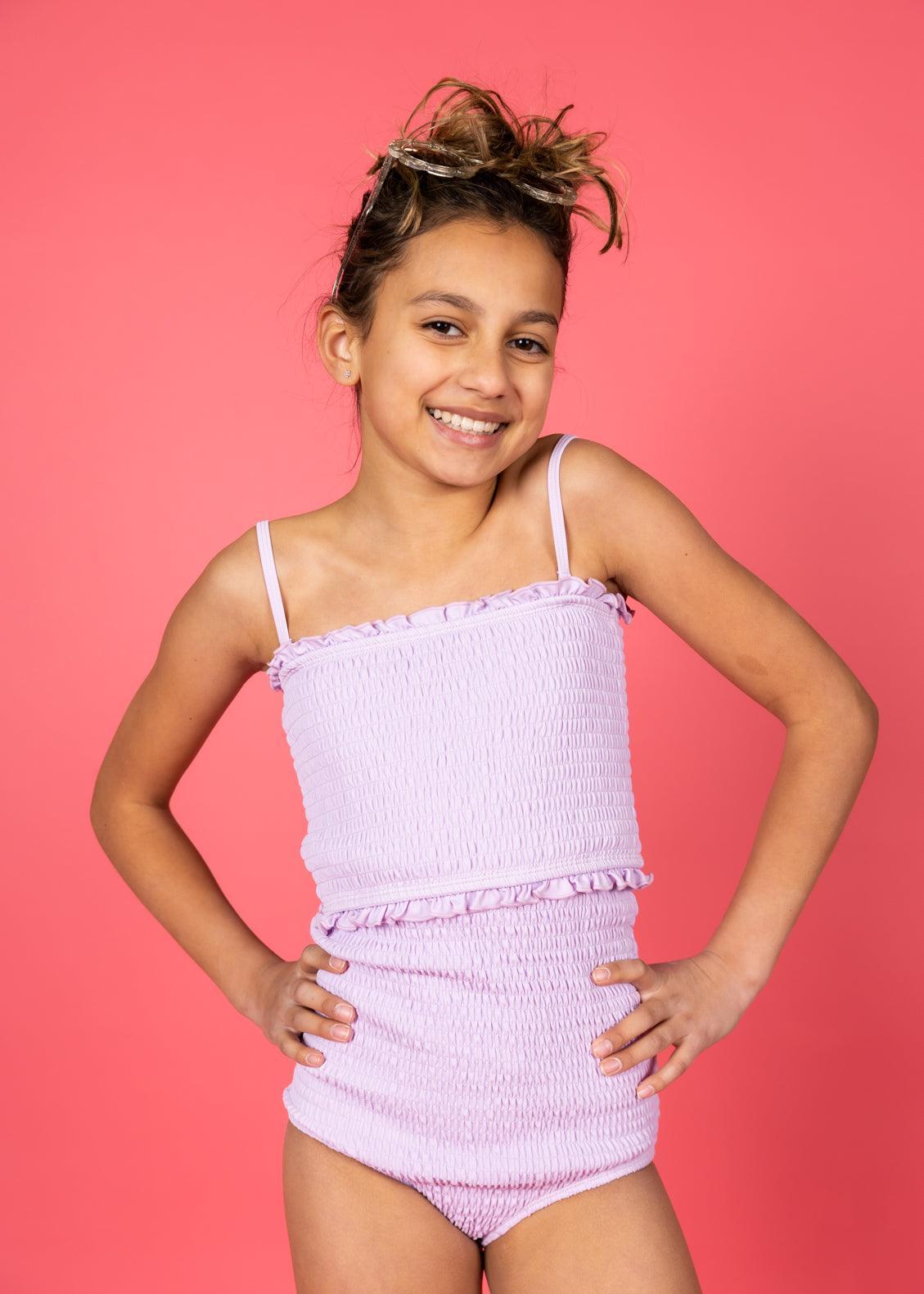 Youth Smocked Bottoms | Bright Lilac - Kortni Jeane