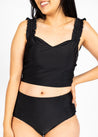 Crop Top Swimsuit - Black