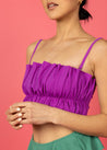 Oversized Ruffle Top | Ribbed Purple - Kortni Jeane