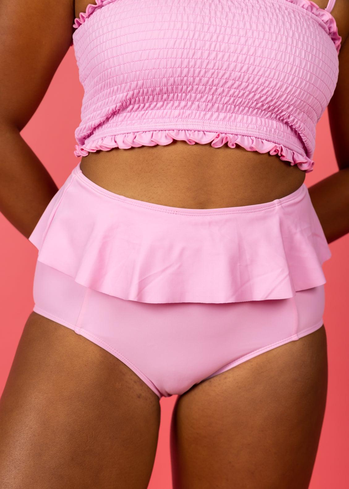 High-Waisted Swimsuit Bottom - Ultimate Pink