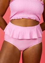 High-Waisted Swimsuit Bottom - Ultimate Pink