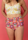 High-Waisted Swimsuit Bottom - Psychedelic Flower