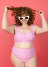 Crop Top Swimsuit - Ultimate Pink