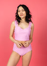 Crop Top Swimsuit - Ultimate Pink