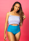 Crop Top Swimsuit - Spotted Grey