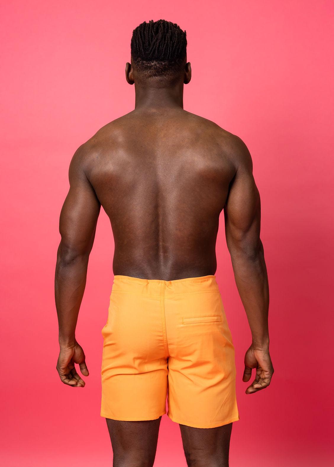 Men's Boardies | Ribbed Flaming Orange - Kortni Jeane