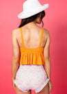V-Neck Top | Ribbed Flaming Orange - Kortni Jeane